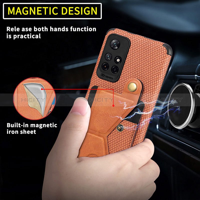 Silikon Hülle Handyhülle Ultra Dünn Schutzhülle Tasche Flexible mit Magnetisch S05D für Xiaomi Poco M4 Pro 5G groß