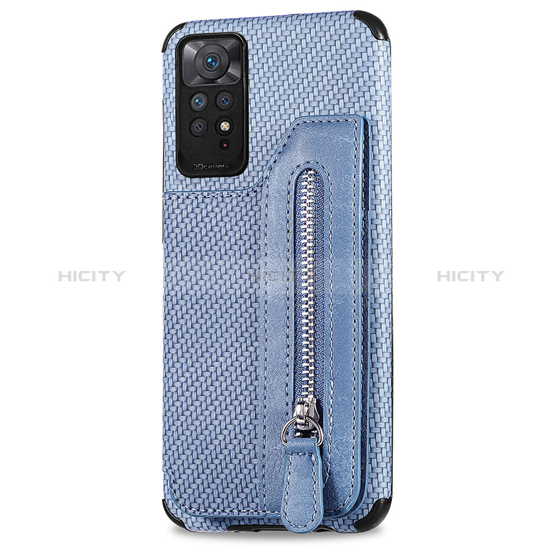 Silikon Hülle Handyhülle Ultra Dünn Schutzhülle Tasche Flexible mit Magnetisch S05D für Xiaomi Redmi Note 11 Pro 5G Blau
