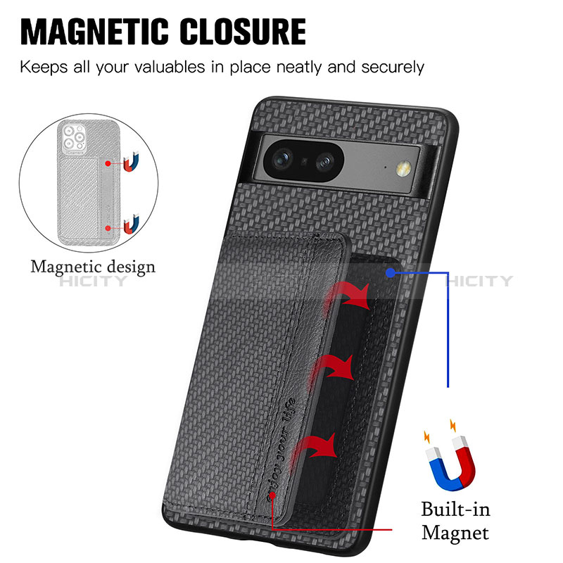 Silikon Hülle Handyhülle Ultra Dünn Schutzhülle Tasche Flexible mit Magnetisch S06D für Google Pixel 7a 5G groß