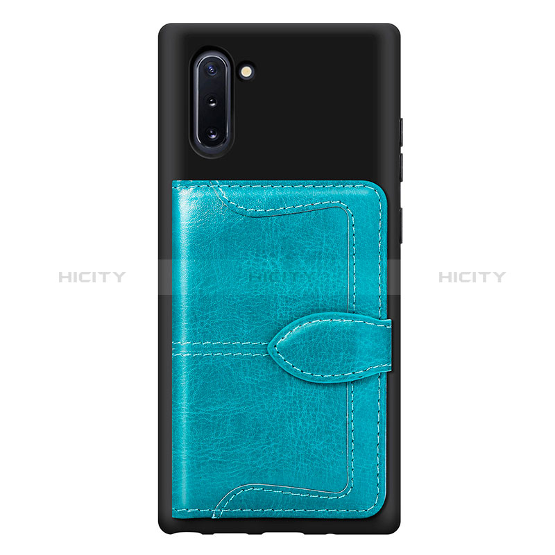 Silikon Hülle Handyhülle Ultra Dünn Schutzhülle Tasche Flexible mit Magnetisch S06D für Samsung Galaxy Note 10 5G Cyan