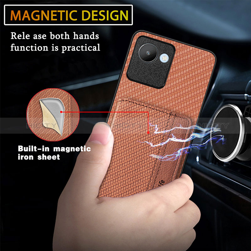 Silikon Hülle Handyhülle Ultra Dünn Schutzhülle Tasche Flexible mit Magnetisch S07D für Realme C30