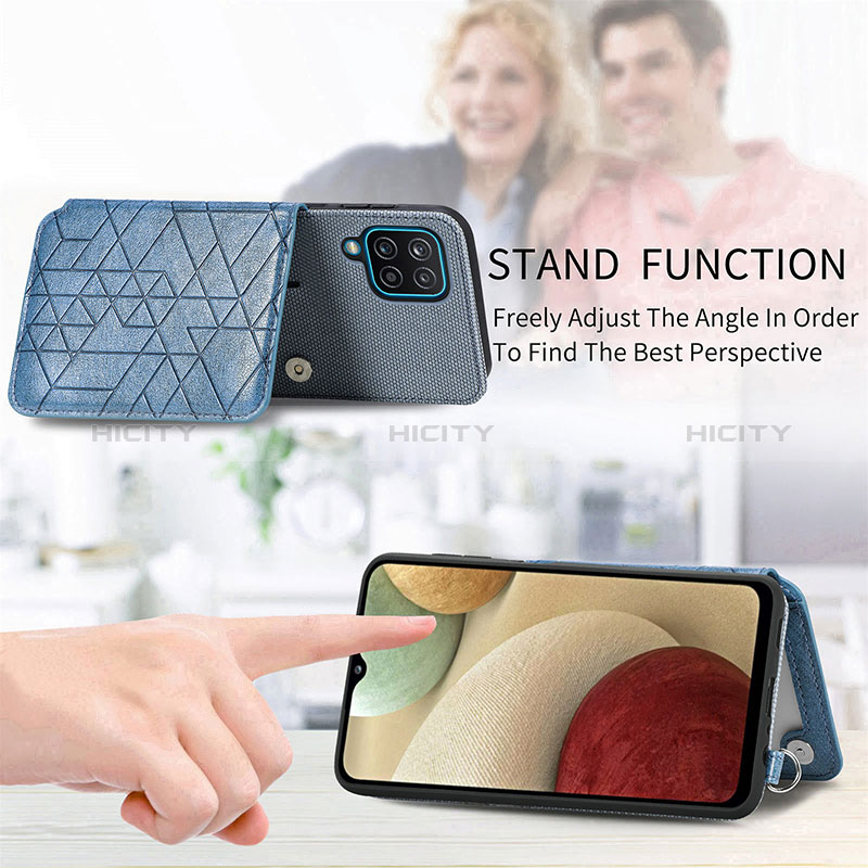 Silikon Hülle Handyhülle Ultra Dünn Schutzhülle Tasche Flexible mit Magnetisch S07D für Samsung Galaxy F12