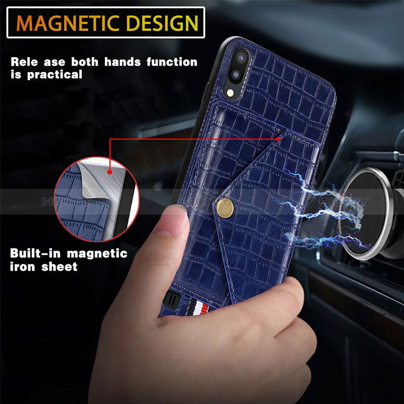 Silikon Hülle Handyhülle Ultra Dünn Schutzhülle Tasche Flexible mit Magnetisch S07D für Samsung Galaxy M10 groß