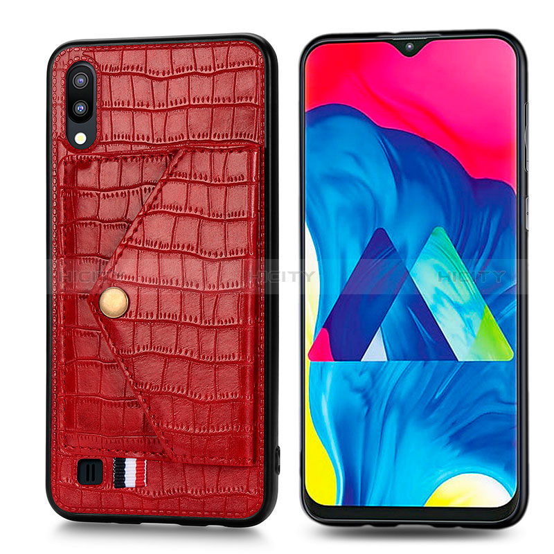 Silikon Hülle Handyhülle Ultra Dünn Schutzhülle Tasche Flexible mit Magnetisch S07D für Samsung Galaxy M10 Rot