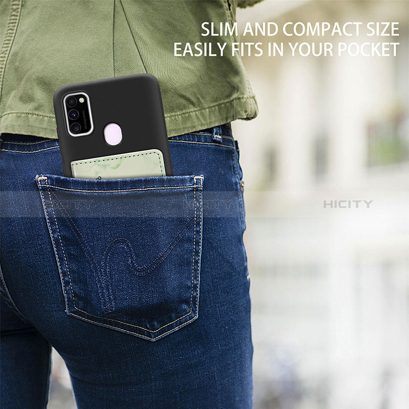 Silikon Hülle Handyhülle Ultra Dünn Schutzhülle Tasche Flexible mit Magnetisch S07D für Samsung Galaxy M21 groß