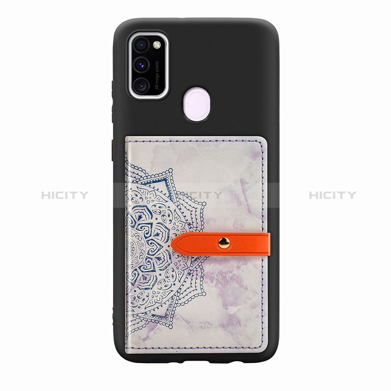 Silikon Hülle Handyhülle Ultra Dünn Schutzhülle Tasche Flexible mit Magnetisch S07D für Samsung Galaxy M21 Violett Plus