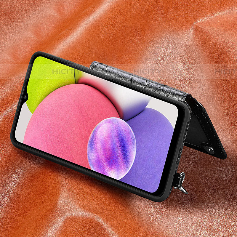 Silikon Hülle Handyhülle Ultra Dünn Schutzhülle Tasche Flexible mit Magnetisch S08D für Samsung Galaxy A03s