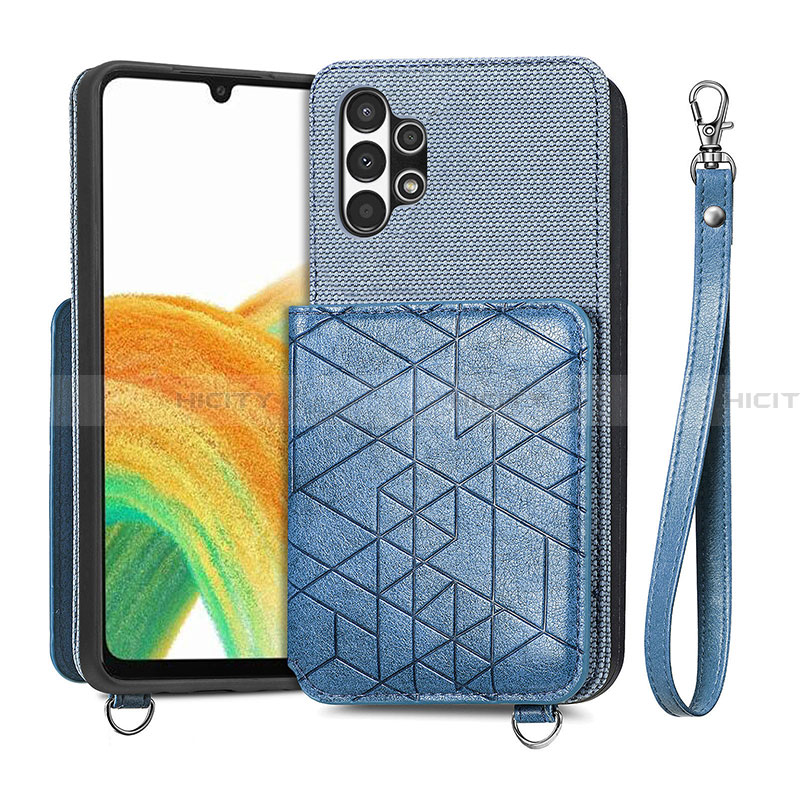 Silikon Hülle Handyhülle Ultra Dünn Schutzhülle Tasche Flexible mit Magnetisch S08D für Samsung Galaxy A13 4G Blau Plus