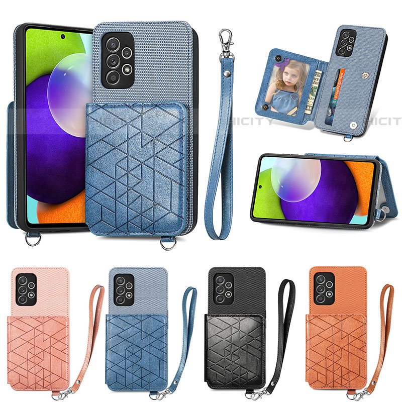 Silikon Hülle Handyhülle Ultra Dünn Schutzhülle Tasche Flexible mit Magnetisch S08D für Samsung Galaxy A52 4G groß