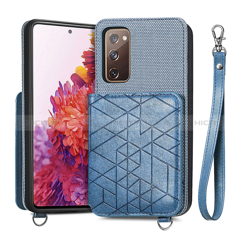 Silikon Hülle Handyhülle Ultra Dünn Schutzhülle Tasche Flexible mit Magnetisch S08D für Samsung Galaxy S20 FE 4G Blau