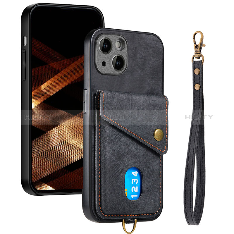 Silikon Hülle Handyhülle Ultra Dünn Schutzhülle Tasche Flexible mit Magnetisch S09D für Apple iPhone 13 Schwarz