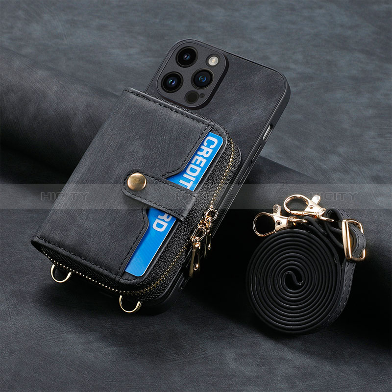 Silikon Hülle Handyhülle Ultra Dünn Schutzhülle Tasche Flexible mit Magnetisch S09D für Apple iPhone 14 Pro Max Schwarz