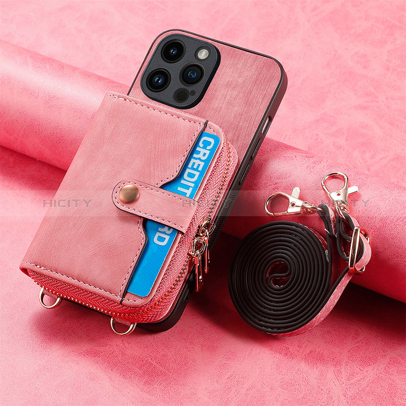 Silikon Hülle Handyhülle Ultra Dünn Schutzhülle Tasche Flexible mit Magnetisch S09D für Apple iPhone 15 Pro Rot