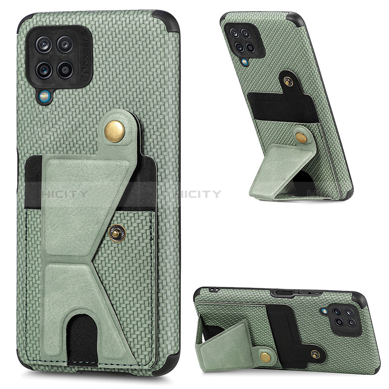 Silikon Hülle Handyhülle Ultra Dünn Schutzhülle Tasche Flexible mit Magnetisch S09D für Samsung Galaxy F12 Grün Plus