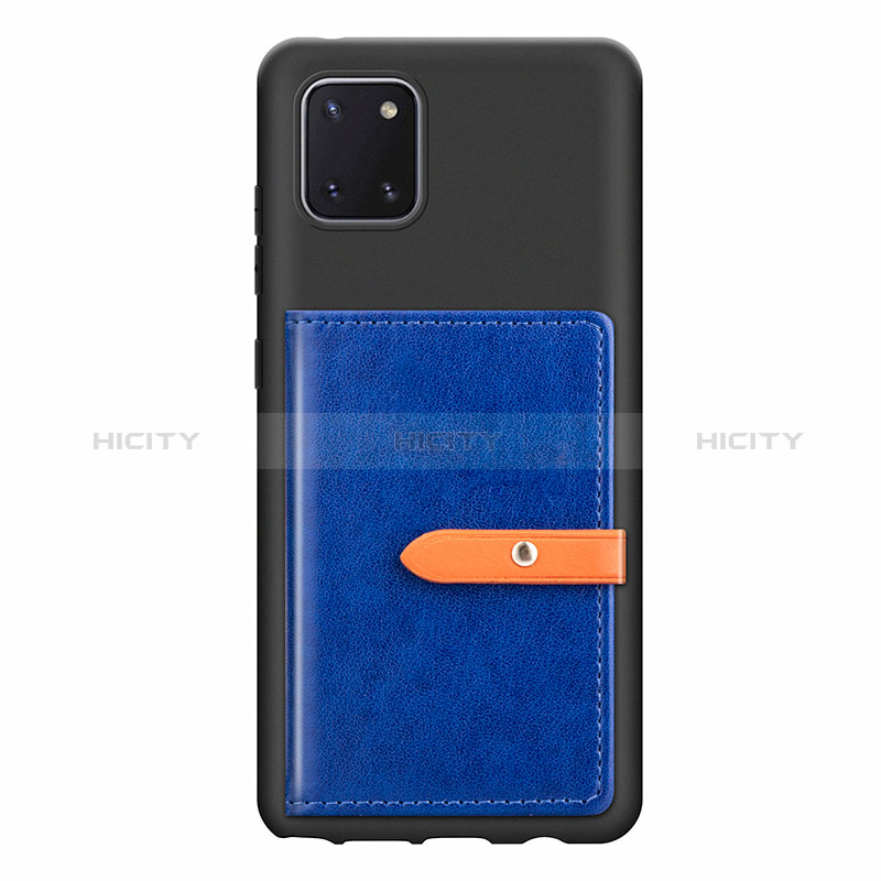 Silikon Hülle Handyhülle Ultra Dünn Schutzhülle Tasche Flexible mit Magnetisch S10D für Samsung Galaxy A81 Blau Plus