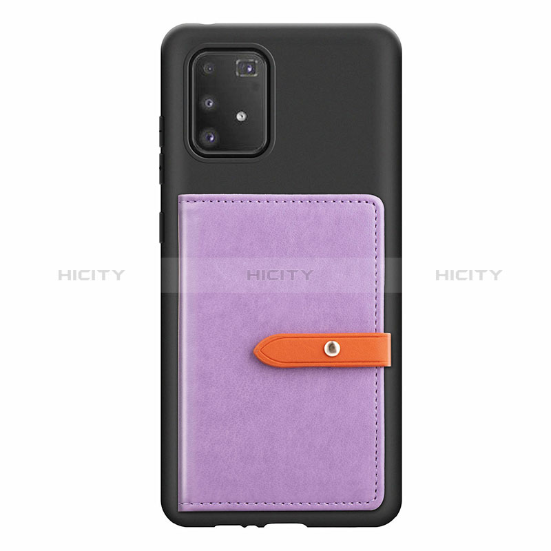 Silikon Hülle Handyhülle Ultra Dünn Schutzhülle Tasche Flexible mit Magnetisch S10D für Samsung Galaxy A91 Violett Plus