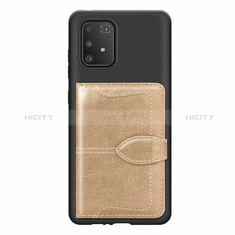 Silikon Hülle Handyhülle Ultra Dünn Schutzhülle Tasche Flexible mit Magnetisch S11D für Samsung Galaxy A91 Gold Plus