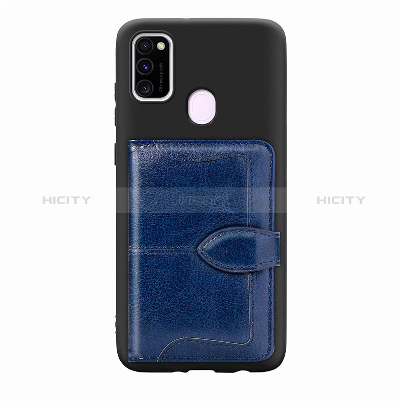 Silikon Hülle Handyhülle Ultra Dünn Schutzhülle Tasche Flexible mit Magnetisch S12D für Samsung Galaxy M30s Blau Plus