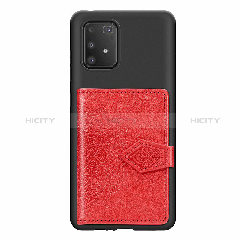 Silikon Hülle Handyhülle Ultra Dünn Schutzhülle Tasche Flexible mit Magnetisch S12D für Samsung Galaxy M80S Rot