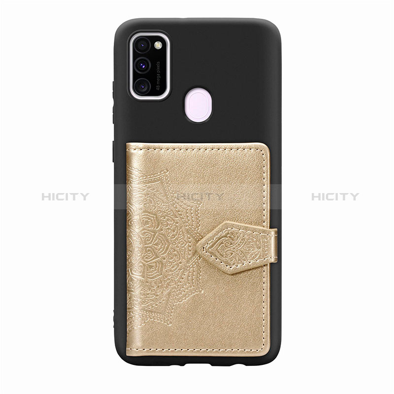 Silikon Hülle Handyhülle Ultra Dünn Schutzhülle Tasche Flexible mit Magnetisch S13D für Samsung Galaxy M30s Gold