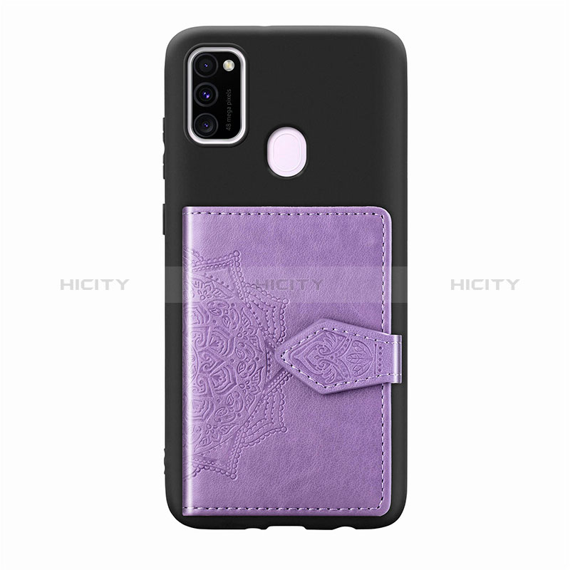 Silikon Hülle Handyhülle Ultra Dünn Schutzhülle Tasche Flexible mit Magnetisch S13D für Samsung Galaxy M30s Violett