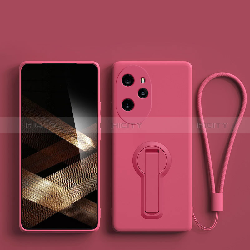 Silikon Hülle Handyhülle Ultra Dünn Schutzhülle Tasche Flexible mit Ständer für Huawei Honor 100 Pro 5G Pink Plus