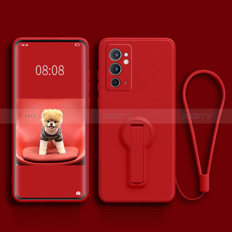 Silikon Hülle Handyhülle Ultra Dünn Schutzhülle Tasche Flexible mit Ständer für OnePlus 9RT 5G Rot Plus