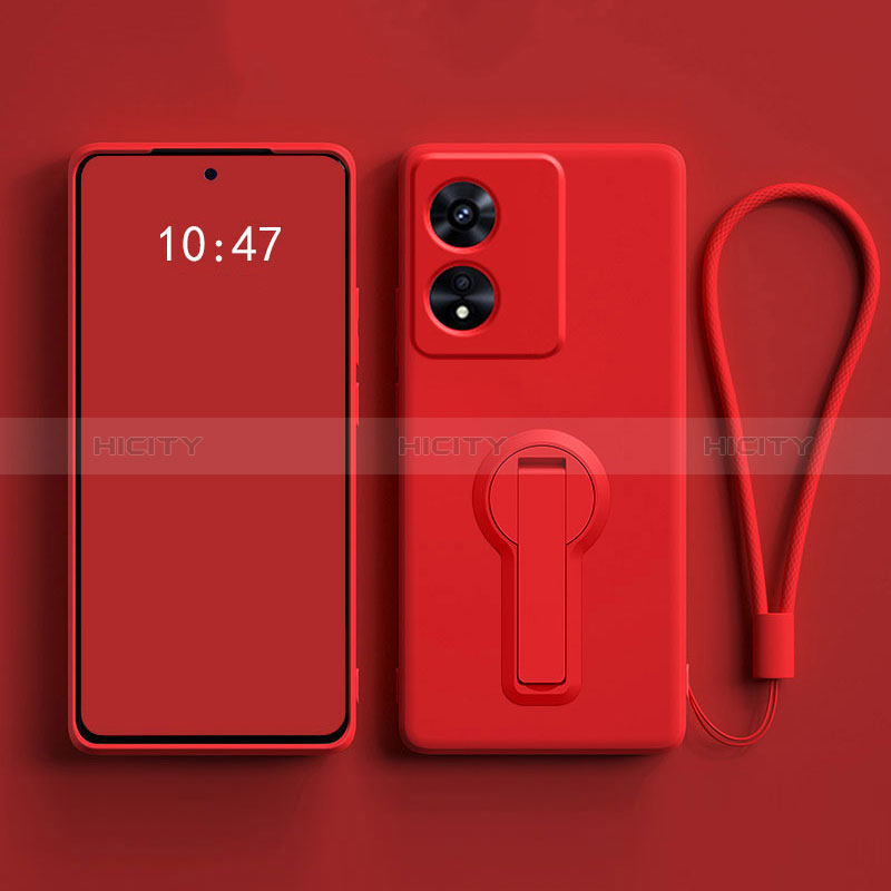 Silikon Hülle Handyhülle Ultra Dünn Schutzhülle Tasche Flexible mit Ständer für Oppo A1 5G Rot Plus