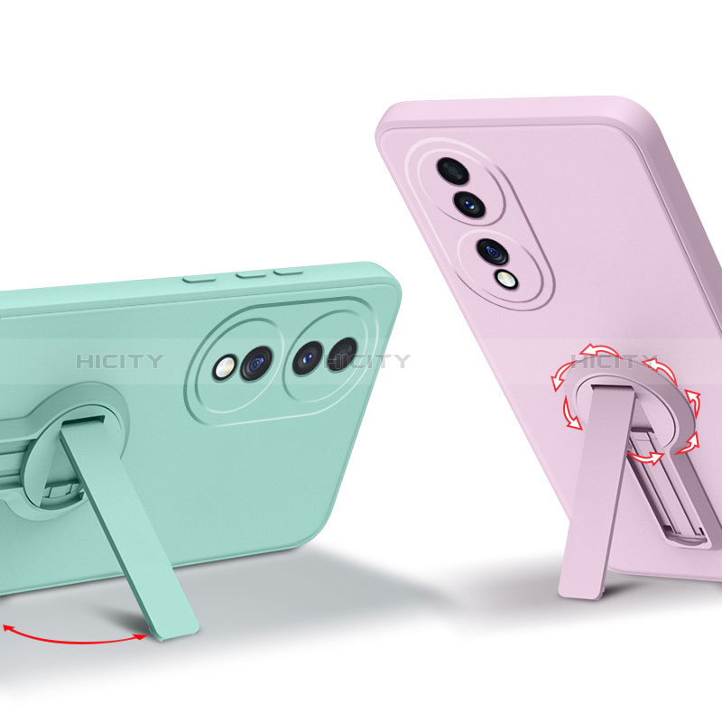 Silikon Hülle Handyhülle Ultra Dünn Schutzhülle Tasche Flexible mit Ständer für Oppo A1 Pro 5G