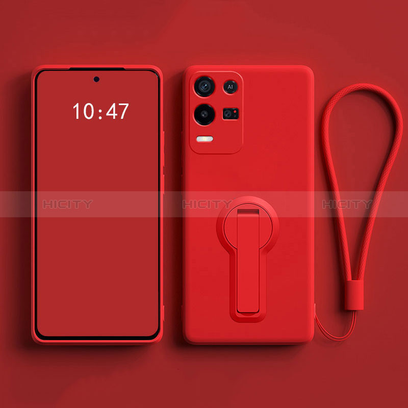 Silikon Hülle Handyhülle Ultra Dünn Schutzhülle Tasche Flexible mit Ständer für Oppo K9X 5G Rot