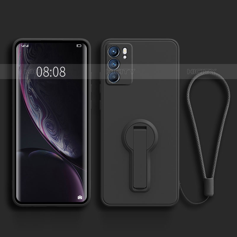 Silikon Hülle Handyhülle Ultra Dünn Schutzhülle Tasche Flexible mit Ständer für Oppo Reno6 5G