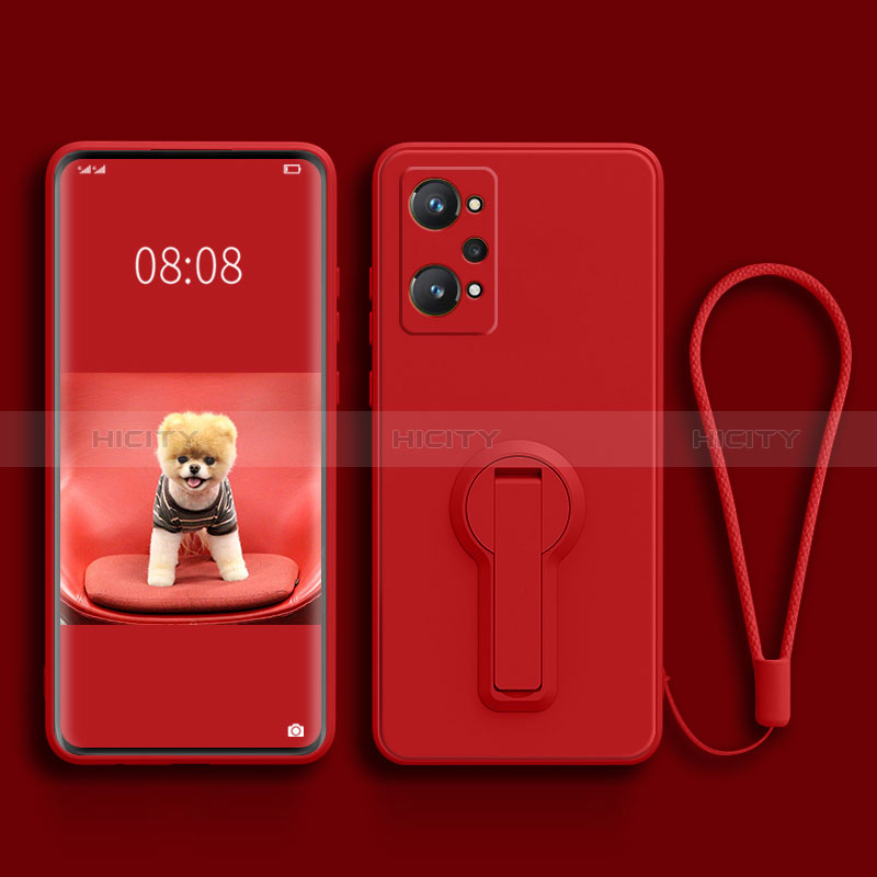 Silikon Hülle Handyhülle Ultra Dünn Schutzhülle Tasche Flexible mit Ständer für Realme GT Neo 3T 5G Rot