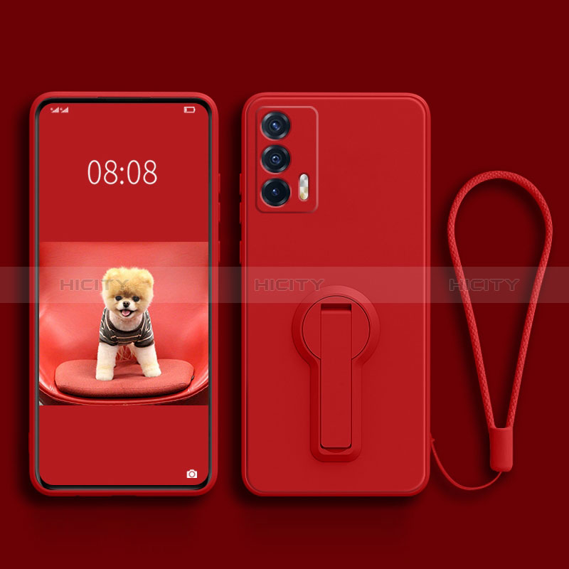 Silikon Hülle Handyhülle Ultra Dünn Schutzhülle Tasche Flexible mit Ständer für Realme Q3 Pro 5G Rot