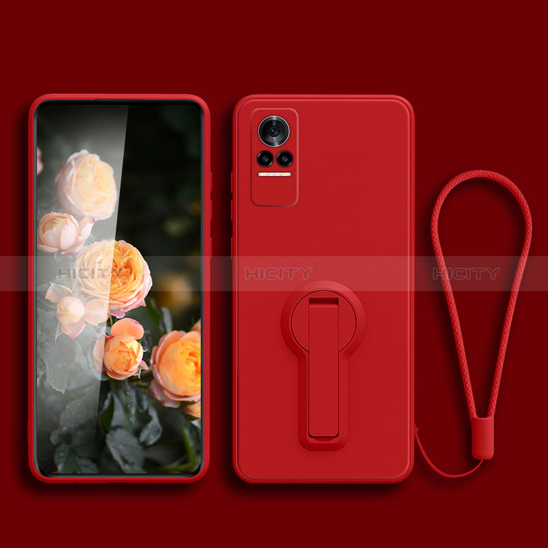 Silikon Hülle Handyhülle Ultra Dünn Schutzhülle Tasche Flexible mit Ständer für Xiaomi Civi 1S 5G Rot