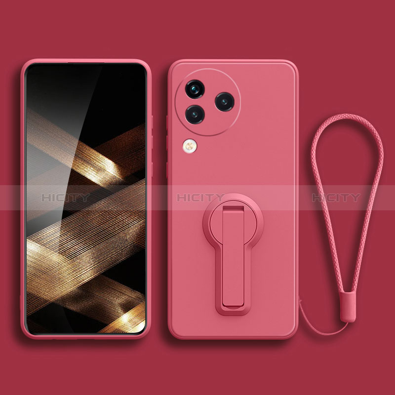 Silikon Hülle Handyhülle Ultra Dünn Schutzhülle Tasche Flexible mit Ständer für Xiaomi Civi 3 5G Pink