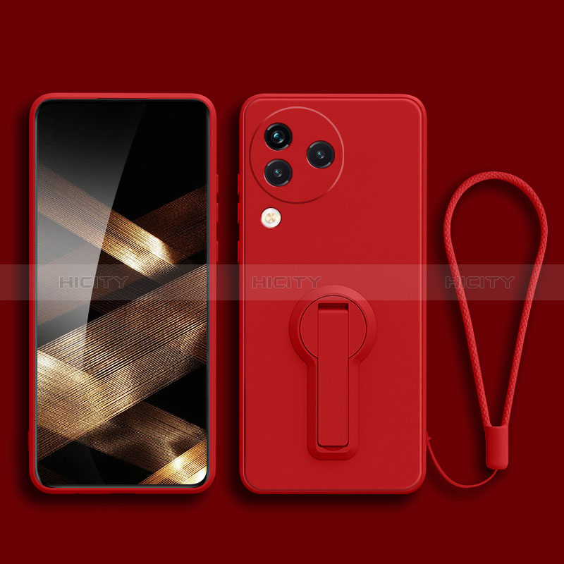 Silikon Hülle Handyhülle Ultra Dünn Schutzhülle Tasche Flexible mit Ständer für Xiaomi Civi 3 5G Rot