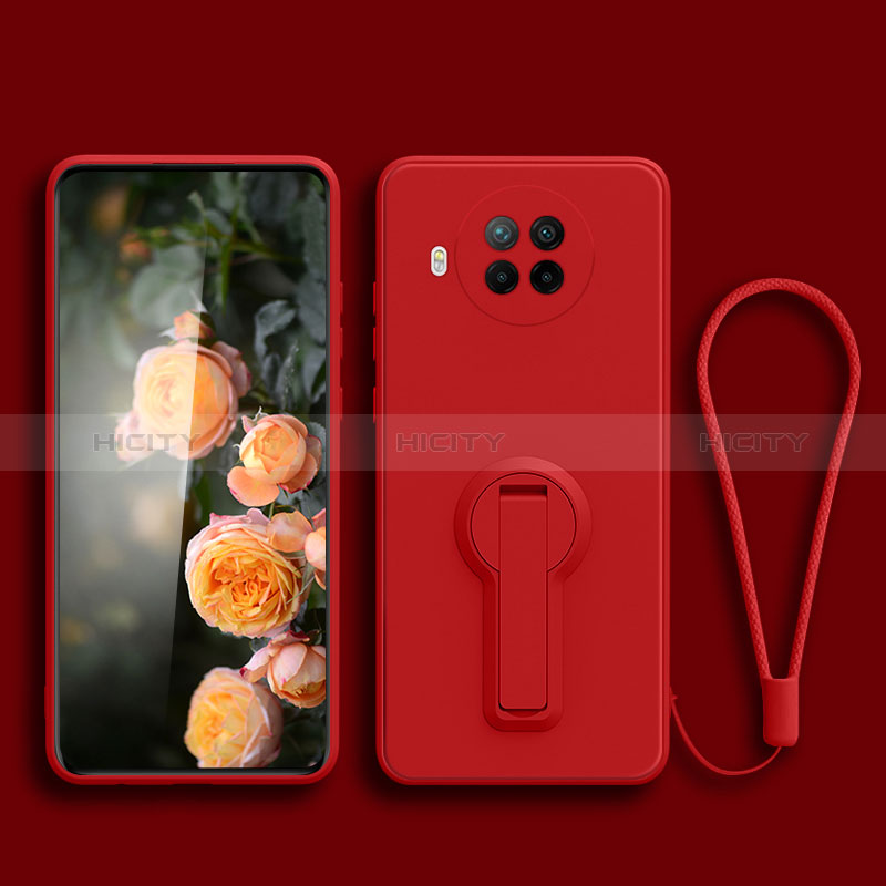 Silikon Hülle Handyhülle Ultra Dünn Schutzhülle Tasche Flexible mit Ständer für Xiaomi Mi 10T Lite 5G Rot