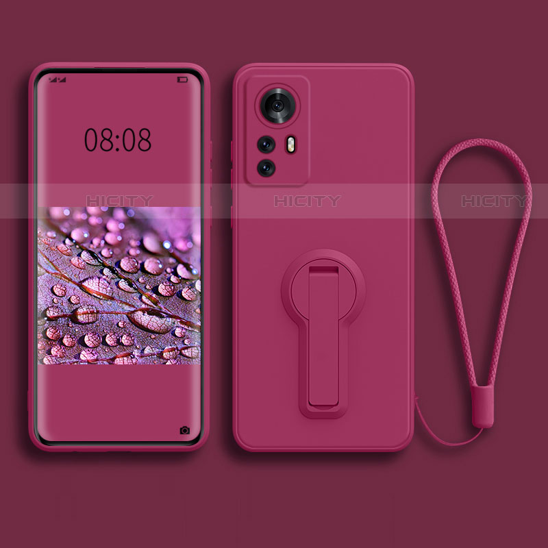 Silikon Hülle Handyhülle Ultra Dünn Schutzhülle Tasche Flexible mit Ständer für Xiaomi Mi 12 Pro 5G Pink