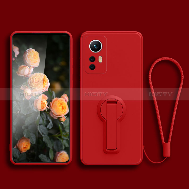 Silikon Hülle Handyhülle Ultra Dünn Schutzhülle Tasche Flexible mit Ständer für Xiaomi Mi 12T Pro 5G Rot