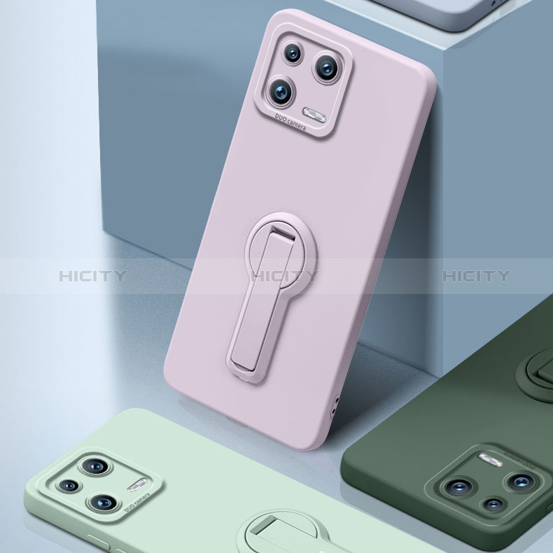 Silikon Hülle Handyhülle Ultra Dünn Schutzhülle Tasche Flexible mit Ständer für Xiaomi Mi 13 5G groß