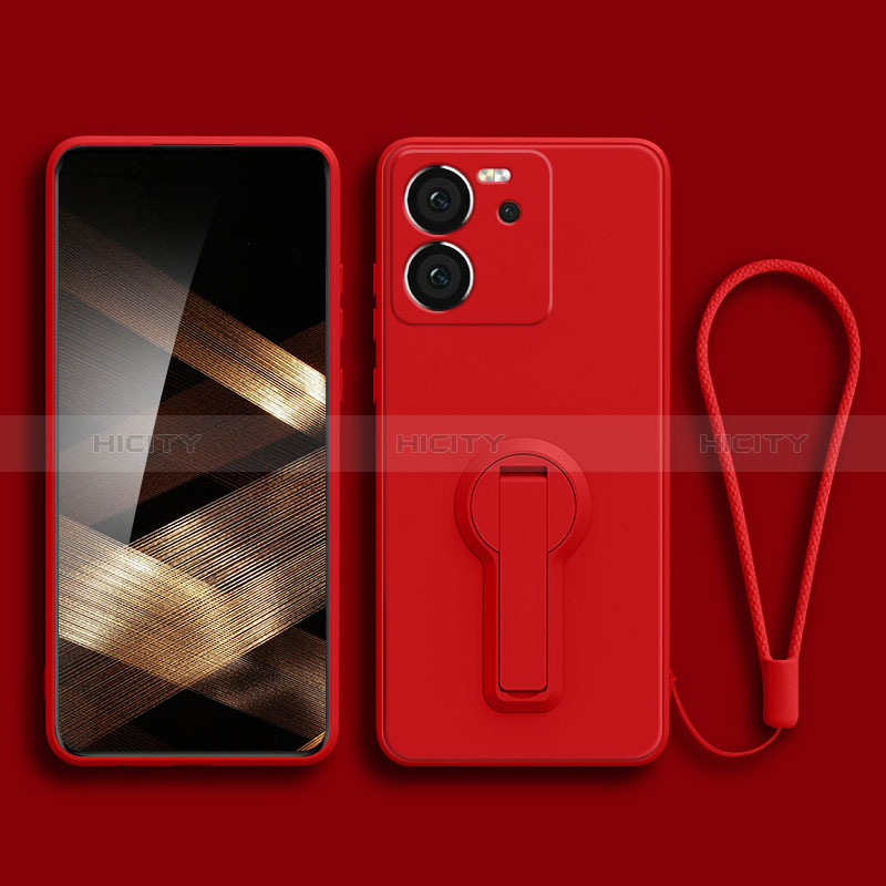 Silikon Hülle Handyhülle Ultra Dünn Schutzhülle Tasche Flexible mit Ständer für Xiaomi Mi 13T 5G Rot