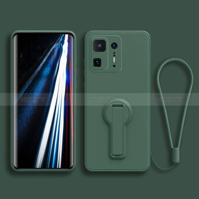 Silikon Hülle Handyhülle Ultra Dünn Schutzhülle Tasche Flexible mit Ständer für Xiaomi Mi Mix 4 5G Nachtgrün