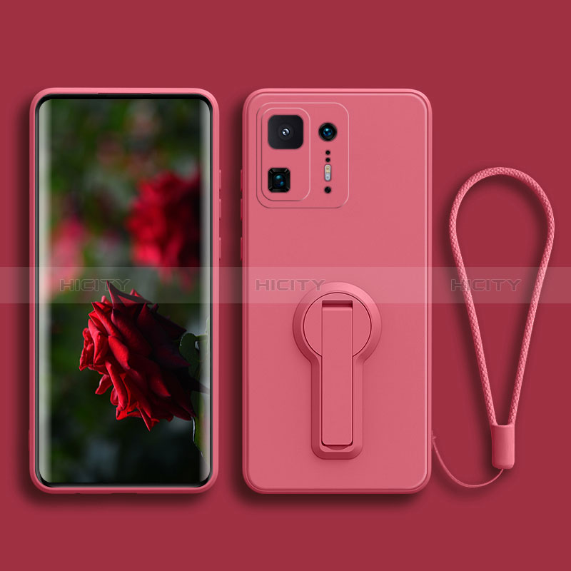 Silikon Hülle Handyhülle Ultra Dünn Schutzhülle Tasche Flexible mit Ständer für Xiaomi Mi Mix 4 5G Pink