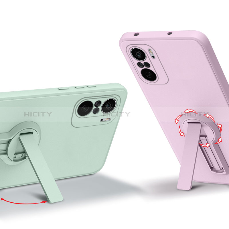 Silikon Hülle Handyhülle Ultra Dünn Schutzhülle Tasche Flexible mit Ständer für Xiaomi Poco F3 5G