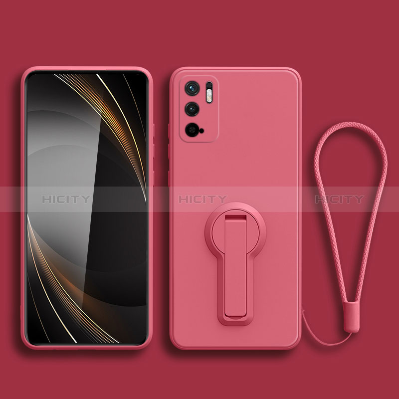 Silikon Hülle Handyhülle Ultra Dünn Schutzhülle Tasche Flexible mit Ständer für Xiaomi POCO M3 Pro 5G Pink Plus