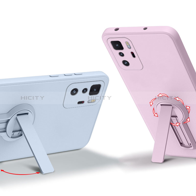 Silikon Hülle Handyhülle Ultra Dünn Schutzhülle Tasche Flexible mit Ständer für Xiaomi Poco X3 GT 5G