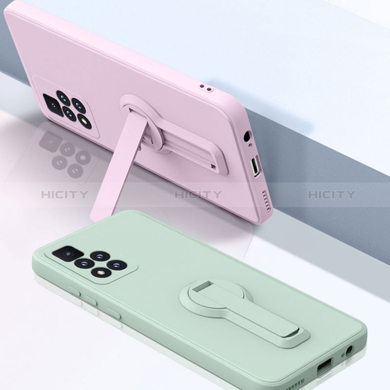 Silikon Hülle Handyhülle Ultra Dünn Schutzhülle Tasche Flexible mit Ständer für Xiaomi Poco X4 NFC