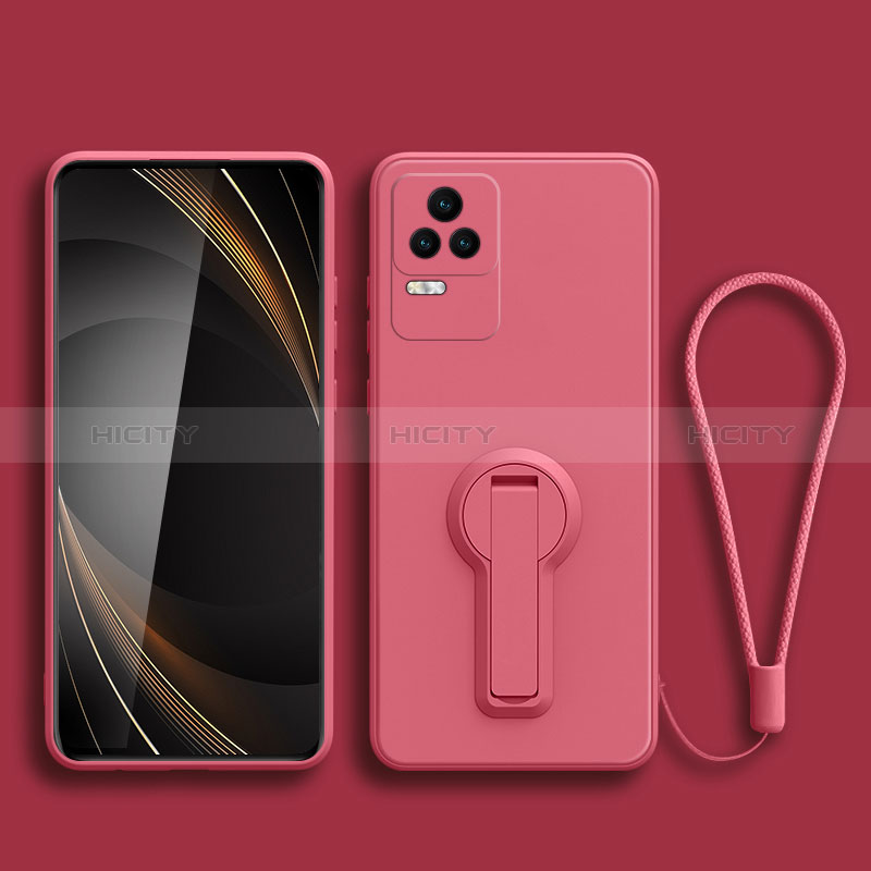 Silikon Hülle Handyhülle Ultra Dünn Schutzhülle Tasche Flexible mit Ständer für Xiaomi Redmi K50 5G Pink