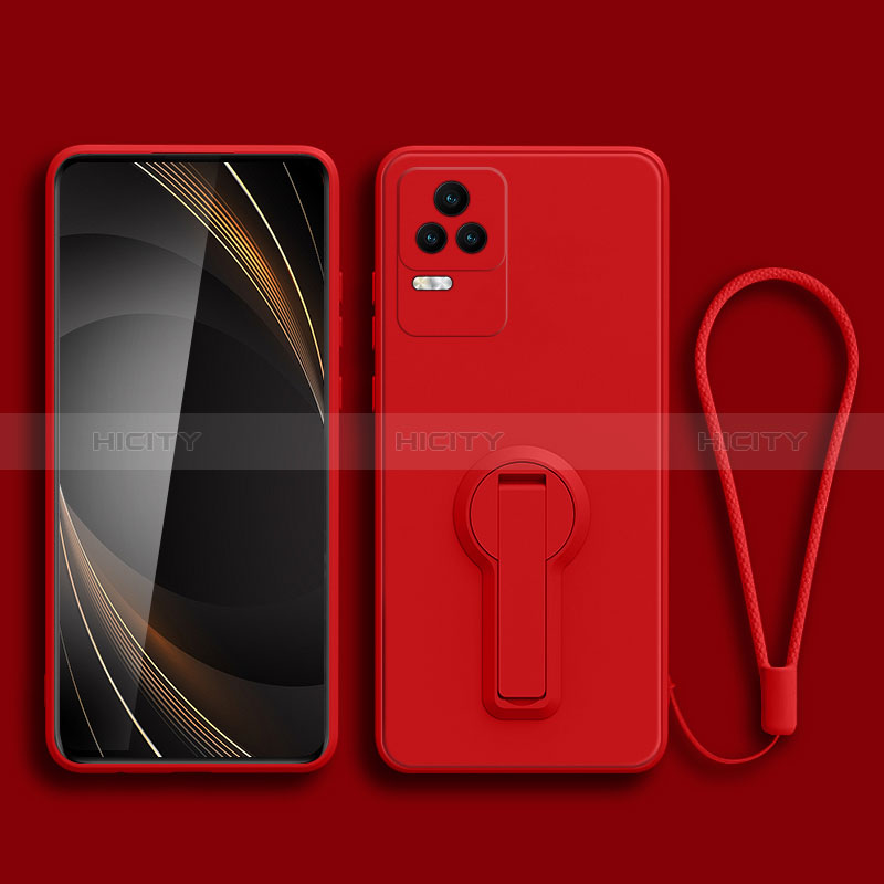 Silikon Hülle Handyhülle Ultra Dünn Schutzhülle Tasche Flexible mit Ständer für Xiaomi Redmi K50 5G Rot