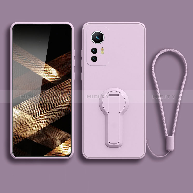 Silikon Hülle Handyhülle Ultra Dünn Schutzhülle Tasche Flexible mit Ständer für Xiaomi Redmi Note 12S Helles Lila